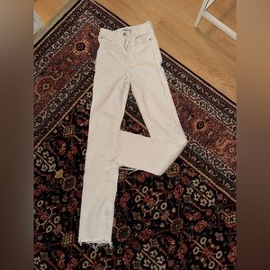 Zara white high waisted jeans